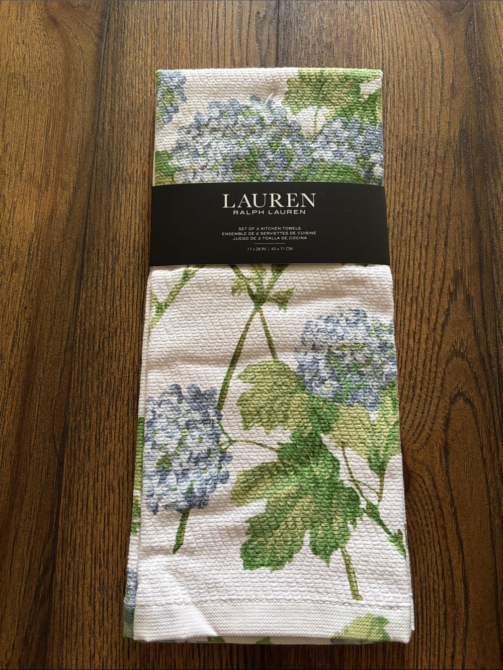 Ralph Lauren Kitchen Towels - Hydrangeas - set of 2 towels Brand new